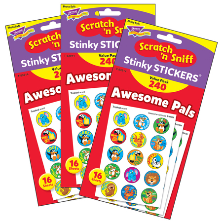 TREND ENTERPRISES Awesome Pals Stinky Stickers® Value Pack, PK720 T83914